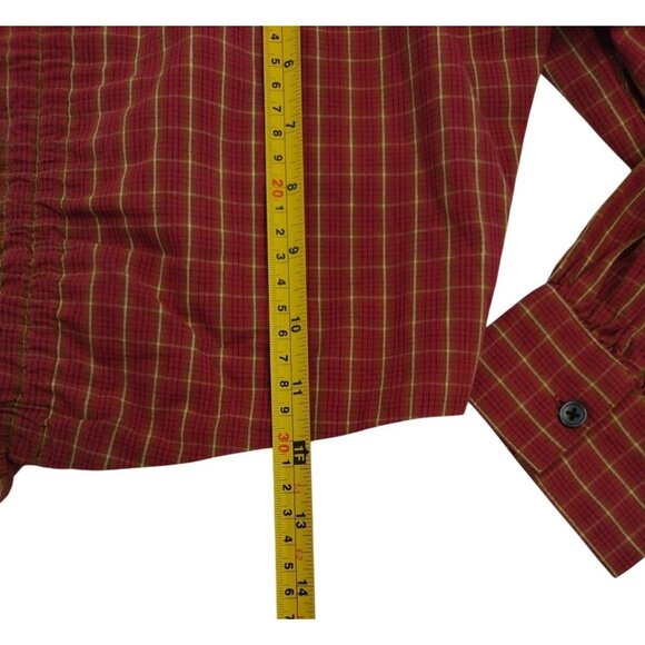 Levi's red plaid blouse, slim fit, long puffed sleeves, Size S, NWT - Picture 9 of 11